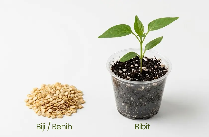 perbedaan benih dan bibit